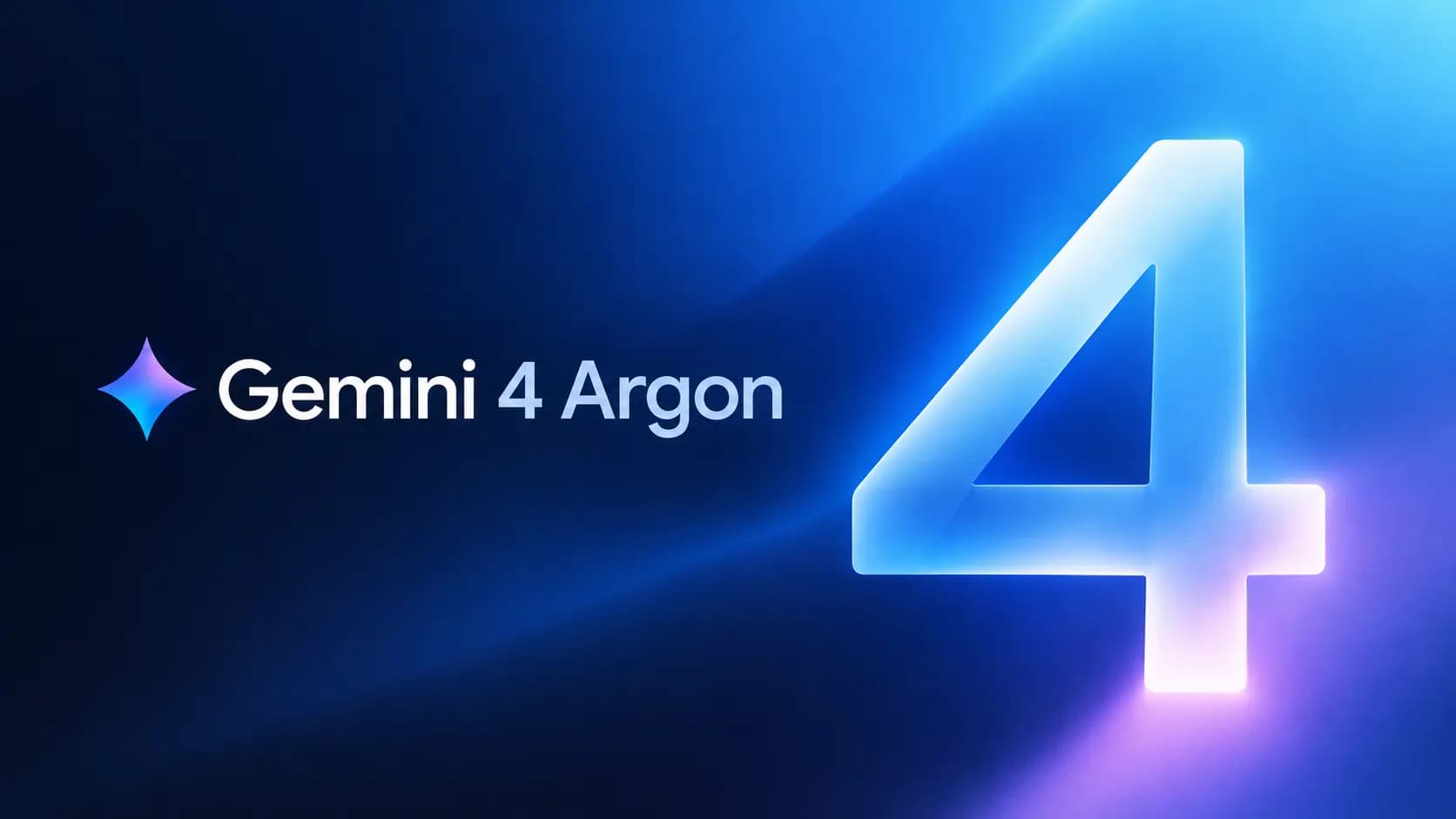 Logotipo de Gemini 4 Argon junto a un gran número 4 luminoso sobre un fondo degradado en tonos azules y violetas
